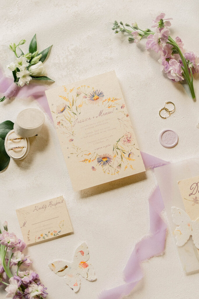 Wedding Invitation Suite photographed by Adam and Becca Photography & Videography